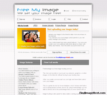 Free My Image image hosting site