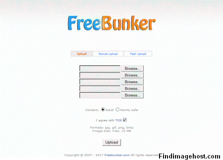 Freebunker image hosting site