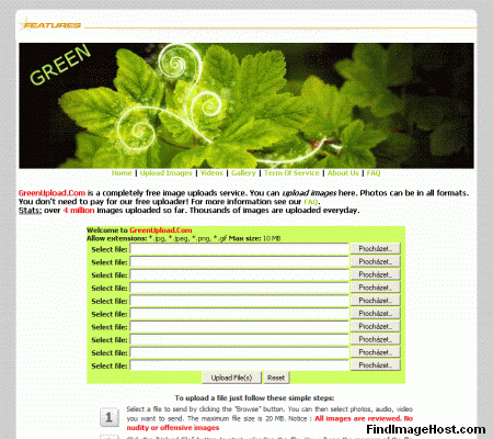 GreenUpload image hosting site