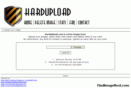 Hardupload image hosting site