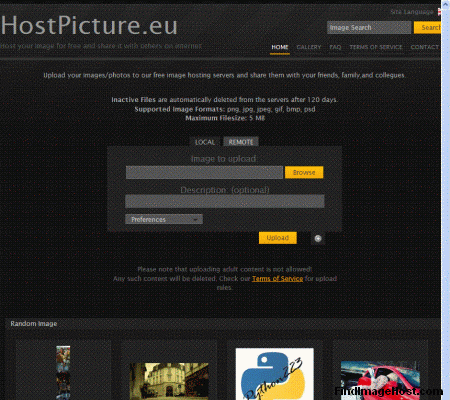 HostPicture.eu image hosting site
