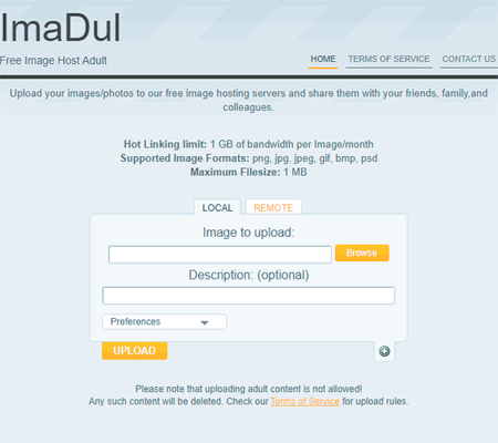 ImaDul image hosting site