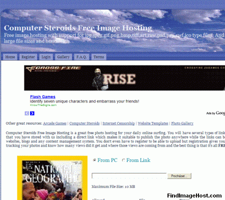 Image.Computersteroids.com image hosting site