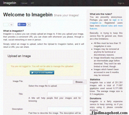Imagebin.ca image hosting site