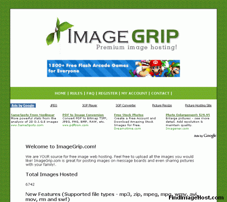 ImageGrip image hosting site