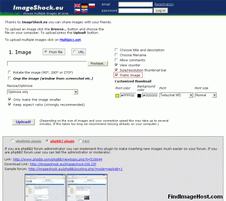 ImageShock image hosting site