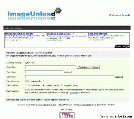 ImageUnload image hosting site