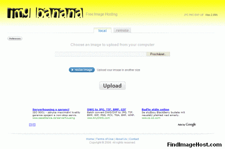 Imgbanana image hosting site