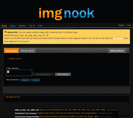 ImgNook image hosting site
