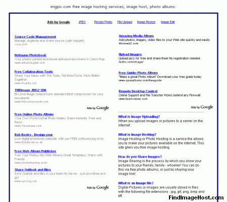 ImgPix image hosting site