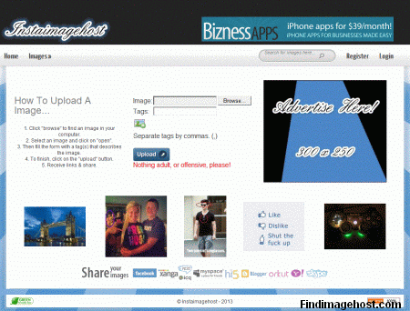 InstaImageHost image hosting site