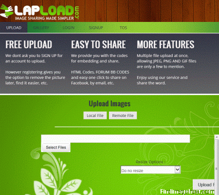 Lapload image hosting site
