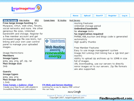 LargeImageHost image hosting site