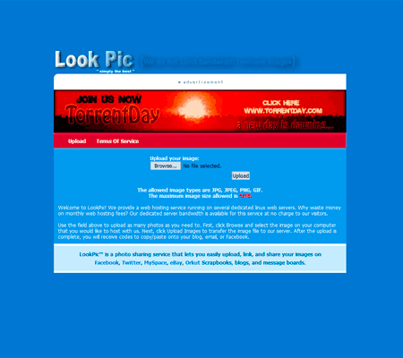 LookPic image hosting site