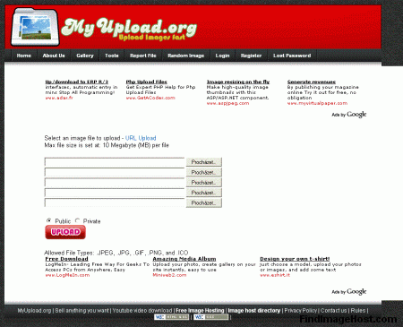 MyUpload.org image hosting site