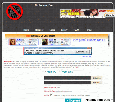 NoPopPics image hosting site