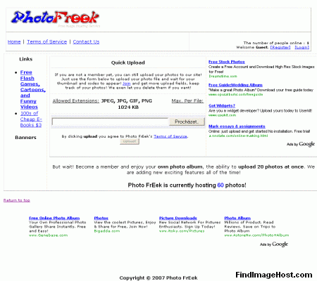 PhotoFreek image hosting site
