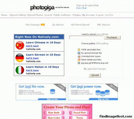 Photogiga image hosting site