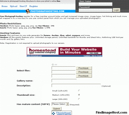 PhotographHosting image hosting site