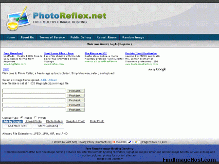 PhotoReflex.net image hosting site