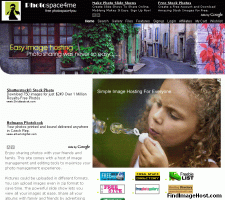 Photospace4me image hosting site