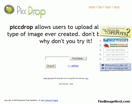 PiccDrop image hosting site