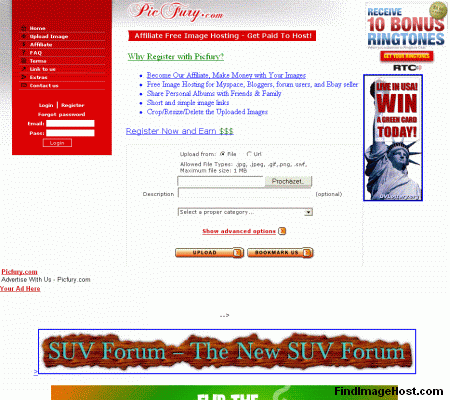 PicFury image hosting site