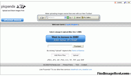PicPanda image hosting site