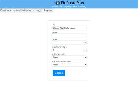 PicPastePlus image hosting site