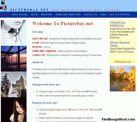 PictureBay.net image hosting site