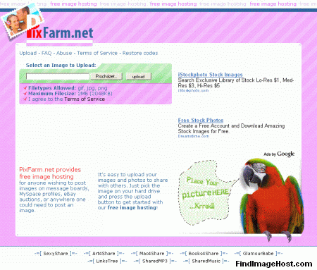 PixFarm.net image hosting site