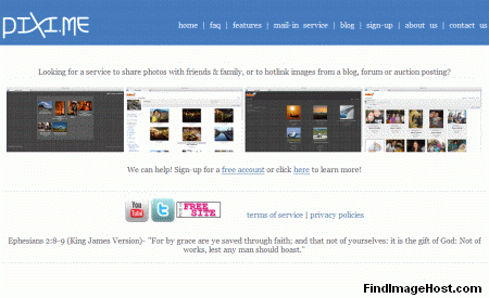 Pixi.me image hosting site