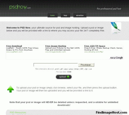 PSD Now image hosting site