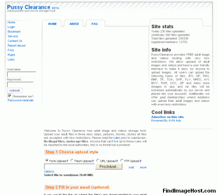 PussyClearance image hosting site