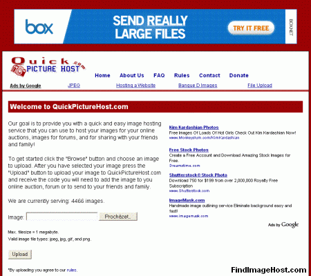 QuickPictureHost image hosting site