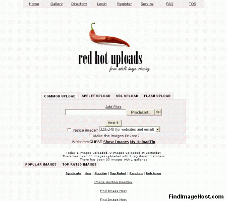 Redhotuploads image hosting site
