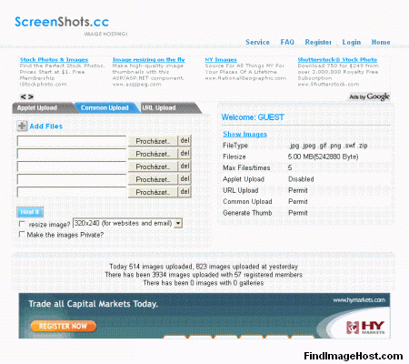 ScreenShots.cc image hosting site