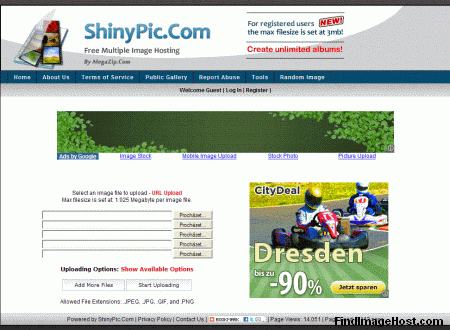 Shinypic image hosting site