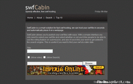 SwfCabin image hosting site