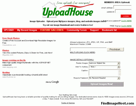 Visit Uploadhouse picture host
