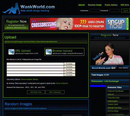 Wank World image hosting site