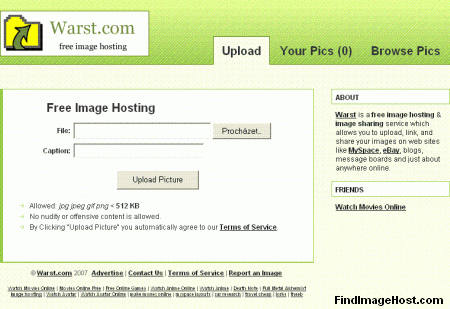 Warst image hosting site